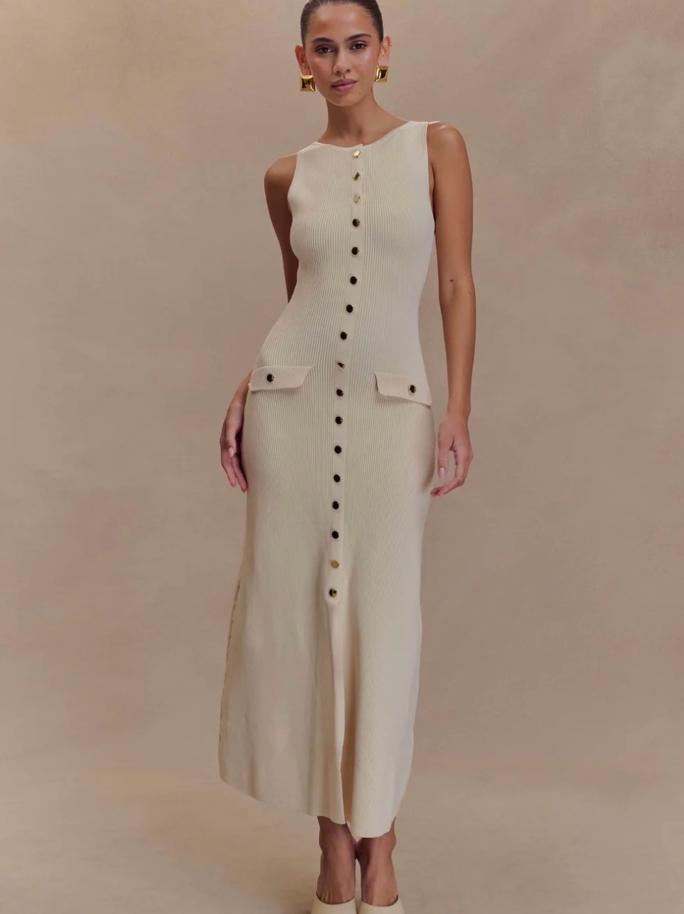 NWT- Meshki Sawyer Sleeveless Button Down in Ivory 🫶